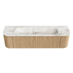 MONDIAZ KURVE-DLUX 170cm Meuble salle de bain avec module 25 G et D - couleur Oak - 1 tiroir - 2 portes - vasque BIG LARGE centre - sans trou de robinet - couleur Frappe SW1137362