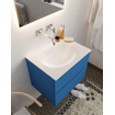 Mondiaz VICA ensemble de meuble de salle de bain - 60cm - meuble sous-vasque jeans - 2 tiroirs - lavabo moon milieu - sans trou de robinet - miroir LED - version XL 60cm haut SW1098204