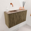 Mondiaz JOYA-DLUX 70cm toiletmeubel - kleur Dusk - Wastafel FAYE positie Links Zonder kraangat kleur Arena. SW1425733