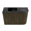 Mondiaz JOYA-DLUX 61.6cm toiletmeubel - ronding rechts kleur Shadow - Wastafel FAYE positie Links Zonder kraangat kleur Lava. SW1422845