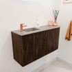 Mondiaz JOYA-DLUX Meuble de salle de bains 81.6cm - arrondi droite couleur Walnut - Vasque FAYE position Gauche 1 trou de robinet couleur Saba SW1424660