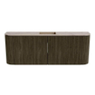 Mondiaz JOYA-DLUX 113.2cm toiletmeubel - ronding links en rechts kleur Shadow - Wastafel FAYE positie Midden Zonder kraangat kleur Arena. SW1424847