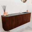 Mondiaz JOYA-DLUX 111.6cm toiletmeubel - ronding links kleur Ruby - Wastafel FAYE positie Rechts 1 kraangat kleur Sombra. SW1425703