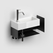 Clou Flush open kast 44x18x20.5cm met handdoekhouder rechts gepoedercoat rvs zwart SW358028