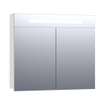 BRAUER Promise spiegelkast - 80x70x15cm - met directe verlichting - 2 enkelzijdige spiegeldeuren - hoogglans wit SW6565