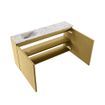 MONDIAZ TURE-DLUX meuble WC 100 cm Oro. EDEN vasque Glace position gauche. Sans trou de robinet. SW1103433