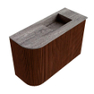 Mondiaz JOYA-DLUX Meuble de toilette 61,6cm - arrondi gauche couleur Ruby - Vasque FAYE position droite sans trou de robinet couleur Oza SW1425530