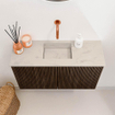 Mondiaz JOYA-DLUX Meuble de toilette 70cm - couleur Walnut - Lavabo FAYE position Milieu Sans trou de robinet couleur Opalo. SW1422540