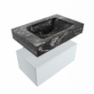 Mondiaz ALAN-DLUX Ensemble de meuble - 70cm - meuble Clay mat - 1 tiroir - Lavabo Cloud Lava suspendu - vasque Centre - 1 trou de robinet SW808528