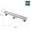 FugaFlow Eccelente Anta caniveau de douche 80cm avec grille de carrelage avec bride de sol inox SW721308