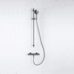 Fortifura Calvi douchekraan met glijstangset met ronde handdouche, gladde doucheslang Geborsteld Gunmetal PVD SW811949