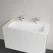 Villeroy & Boch Finion lavabo meuble - avec 2 trous de robinet 100x50cm - Ceramic+ sans trop-plein stone white SW209574