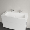 Villeroy & Boch Finion meubelwastafel met 2 kraangaten 100x50cm Ceramic+ zonder overloop stone white SW209574
