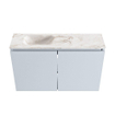 MONDIAZ TURE-DLUX Meuble toilette - 80cm - Clay - EDEN - vasque Frappe - position gauche - sans trou de robinet SW1102697