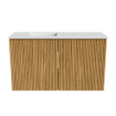 Mondiaz JOYA 70cm meuble de salle de bains - couleur Oak - Vasque FAYE position Gauche Sans trou de robinet couleur Talc. SW1421106
