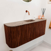 Mondiaz JOYA-DLUX 103.2cm toiletmeubel - ronding links en rechts kleur Ruby - Wastafel FAYE positie Midden Zonder kraangat kleur Arena. SW1425328