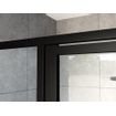 Marenza Bellini Porte de douche - 100x200cm - panneau fixe - lignes de cadre côté extérieur - anti-calcaire - noir mat SW491685
