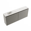 MONDIAZ TURE-DLUX Meuble WC 120 cm Smoke. EDEN lavabo Ostra position gauche. Avec 1 trou de robinet. SW1105117