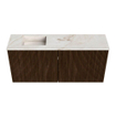 Mondiaz JOYA-DLUX 90cm toiletmeubel - kleur Walnut - Wastafel FAYE positie Links 1 kraangat kleur Frappe. SW1422308