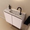 MONDIAZ TURE-DLUX Meuble toilette - 60cm - Rosee - EDEN - vasque Glace - position centrale - 1 trou de robinet SW1103482