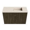 Mondiaz JOYA-DLUX 60cm toiletmeubel - kleur Shadow - Wastafel FAYE positie Rechts 1 kraangat kleur Meli. SW1424866