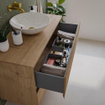 Saniclass Holz Atelier Ensemble meuble de salle de bains - 100x45x60cm - 2 tiroirs - plan de toilette - Chêne naturel SW1436738