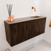 Mondiaz JOYA-DLUX 90cm meuble de salle de bains - couleur Walnut - Vasque FAYE position Droite Sans trou de robinet couleur Arena. SW1424342