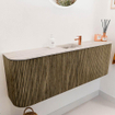 Mondiaz JOYA-DLUX Meuble de toilette 123,2cm - arrondi gauche et droite couleur Dusk - Vasque FAYE position Milieu 1 trou de robinet couleur Nata SW1425954