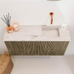 Mondiaz JOYA-DLUX 80cm toiletmeubel - kleur Dusk - Wastafel FAYE positie Rechts Zonder kraangat kleur Nata. SW1425902