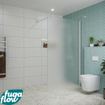 FugaFlow Eccelente Vetro Douche à l'italienne - 120x200cm - verre satiné - Blanc mat SW1124710