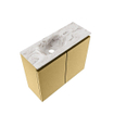 MONDIAZ TURE-DLUX Meuble toilette - 60cm - Oro - EDEN - vasque Glace - position gauche - sans trou de robinet SW1103428