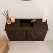 Mondiaz JOYA 70cm toiletmeubel - kleur Walnut - Wastafel FAYE positie Midden 1 kraangat kleur Urban. SW1421334