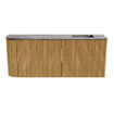 Mondiaz JOYA-DLUX 101.6cm toiletmeubel - ronding links kleur Oak - Wastafel FAYE positie Rechts Zonder kraangat kleur Sombra. SW1424303