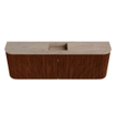 Mondiaz JOYA-DLUX Meuble de toilette 123.2cm - arrondis gauche et droite couleur Ruby - Vasque FAYE position Milieu 1 trou de robinet couleur Saba SW1425640