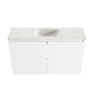 MONDIAZ TURE-DLUX Meuble toilette - 80cm - Talc - EDEN - vasque Ostra - position centrale - sans trou de robinet SW1104663