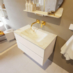 MONDIAZ VICA-DLUX Ensemble meuble de salle de bains - 80cm - meuble bas talc - 2 tiroirs - lavabo encastré cloud centré - sans trous de robinet - version haute 60cm - frape SW1088588