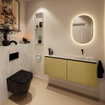 MONDIAZ TURE-DLUX meuble WC 120 cm Oro. EDEN vasque Opalo position droite. Sans trou de robinet. SW1104499