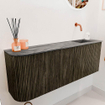 Mondiaz JOYA-DLUX Meuble de salle de bains - 111,6cm - arrondi gauche couleur Shadow - Vasque FAYE position Droite Sans trou de robinet couleur Sombra SW1425232