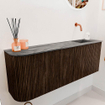 Mondiaz JOYA-DLUX Meuble de salle de bains 111.6cm - arrondi gauche couleur Walnut - Vasque FAYE position Droite Sans trou de robinet couleur Sombra. SW1424761