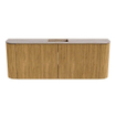 Mondiaz JOYA-DLUX 113.2cm toiletmeubel - ronding links en rechts kleur Oak - Wastafel FAYE positie Midden 1 kraangat kleur Saba. SW1424254