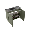 MONDIAZ TURE-DLUX Meuble de toilettes 60 cm Army. EDEN lavabo Lava position gauche. Avec 1 trou de robinet. SW1103657