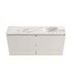 MONDIAZ TURE-DLUX Meuble toilette - 100cm - Linen - EDEN - vasque Frappe - position droite - sans trou de robinet SW1102860