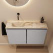 MONDIAZ TURE-DLUX 80cm meuble de toilette Plata. EDEN lavabo Frappe position gauche. Sans trou de robinet. SW1102917