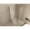 Wiesbaden Curf cabine quart de cercle avec 1 porte battante gauche 900 x 900 x 2000 x 8 mm verre clair/chrome SW10428