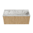 MONDIAZ KURVE-DLUX 100cm Meuble salle de bain - couleur Oak - 1 tiroir - vasque BIG MEDIUM centre - 1 trou de robinet - couleur Glace SW1137922