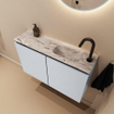 MONDIAZ TURE-DLUX Meuble toilette - 80cm - Clay - EDEN - vasque Glace - position droite - 1 trou de robinet SW1103205