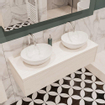 ENSEMBLE DE MEUBLE MONDIAZ LUSH - 120cm - 1 tiroir - lavabo BARCO - 2 lavabos - 2 trous de robinet - sous-couche SW409732