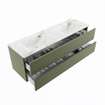 MONDIAZ VICA-DLUX Ensemble meuble de salle de bains - 150cm - sous-meuble army - 2 tiroirs - lavabo encastré cloud double - sans trous de robinet - version haute 60cm - frape SW1088748