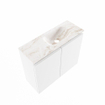MONDIAZ TURE-DLUX Meuble de toilettes 60 cm Talc. EDEN lavabo Frappe position droite. Avec 1 trou de robinet. SW1102590