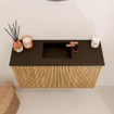 Mondiaz JOYA 70cm meuble pour WC - couleur Chêne - Lavabo FAYE position Milieu 1 trou de robinet couleur Urban. SW1421188